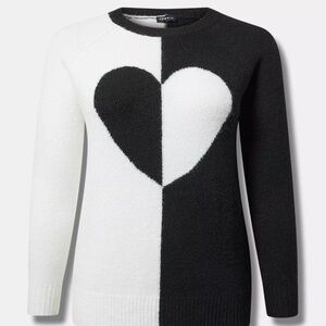 Split Heart Vegan Cashmere Pullover Sweater